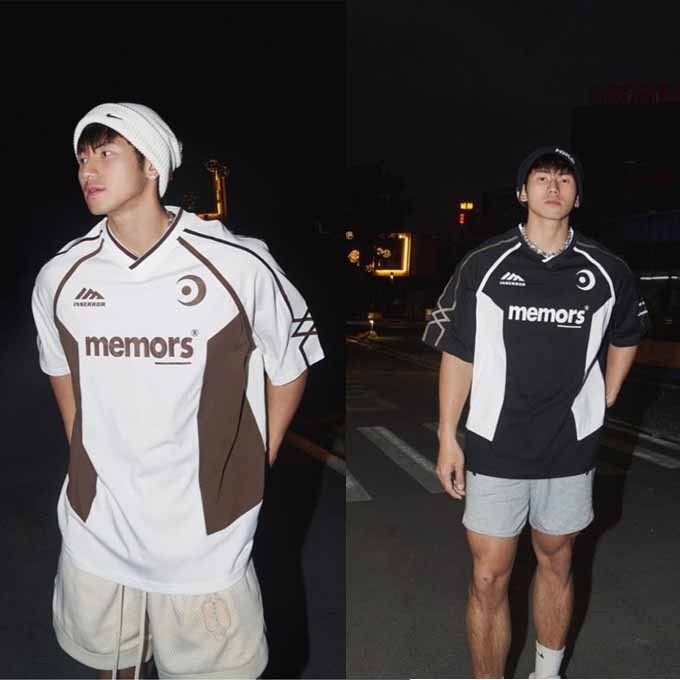 BECoolMan สไตล์อเมริกัน แขนสั้นผู้ชาย กีฬาสันทนาการ ประกบแฟชั่น