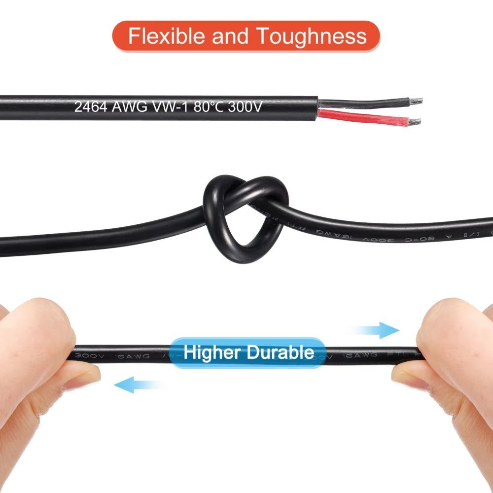 Ul2464 สายไฟปลอก 2 คอร์ สายไฟ สายไฟ สายไฟ PVC สายทองแดง 16/18/20/22/24/26/28AWG สายสัญญาณ สายสัญญาณเสียง - รูปที่ 2