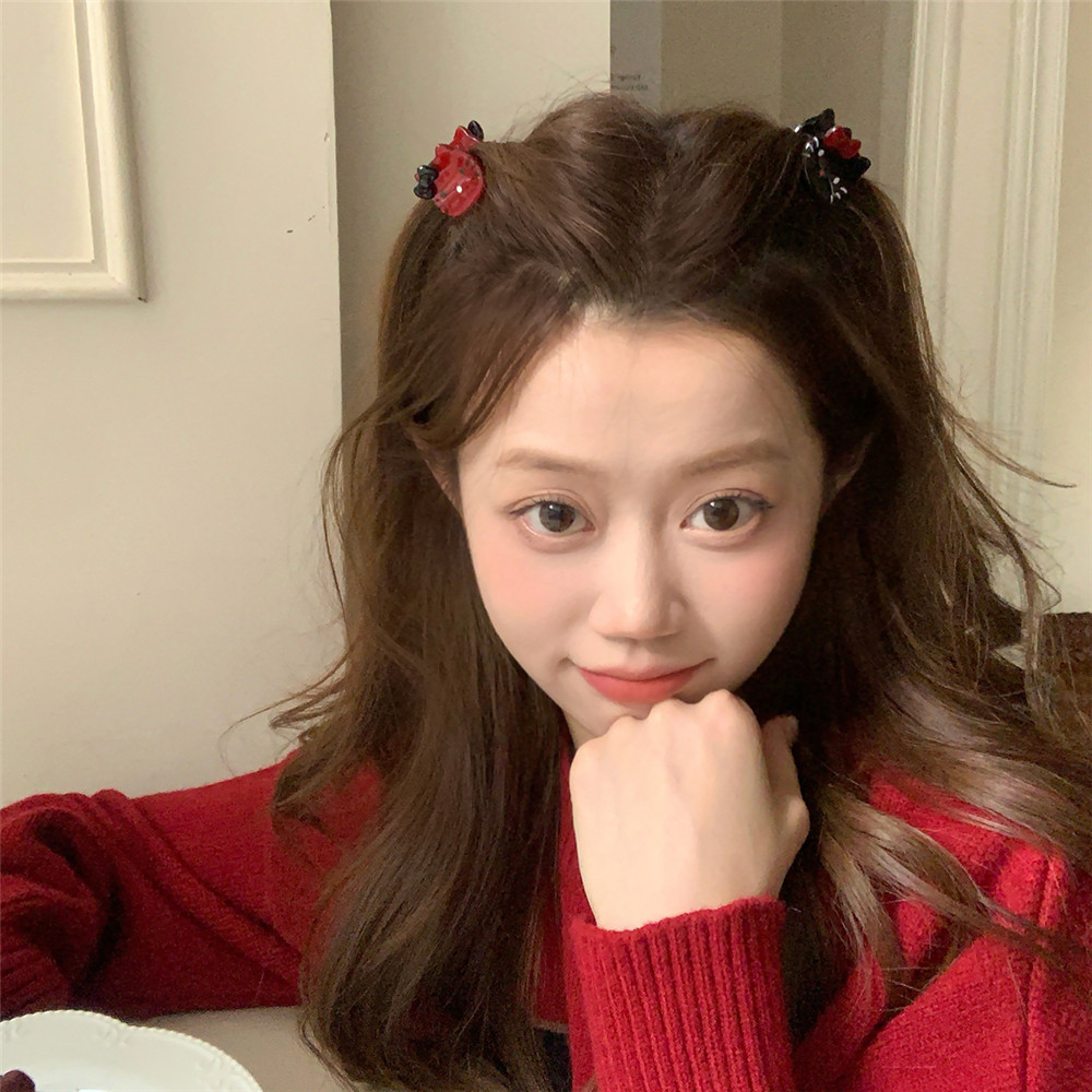 ใหม่สีดําสีแดง เคที แมวขนาดเล็กเกาคลิปเกาหลีผมม้าคลิปผมหวานน่ารักอุปกรณ์ผมสาว - รูปที่ 3