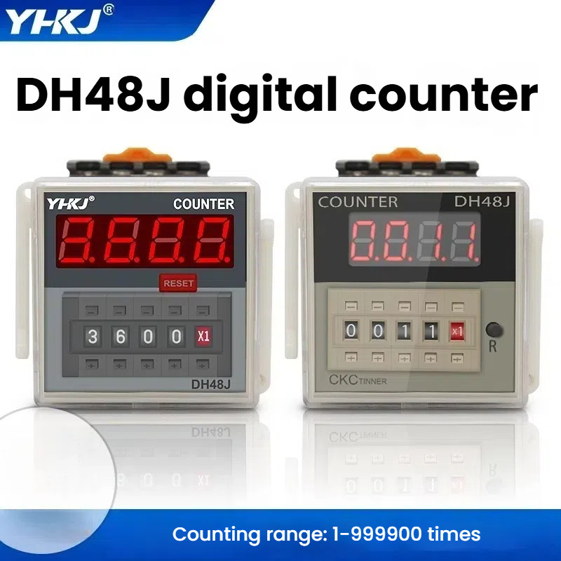 จอแสดงผลดิจิตอลเคาน์เตอร์อิเล็กทรอนิกส์ DH48J-11A 8 8A series เซ็นเซอร์นับสวิตช์พร้อมหน่วยความจําไฟดับ