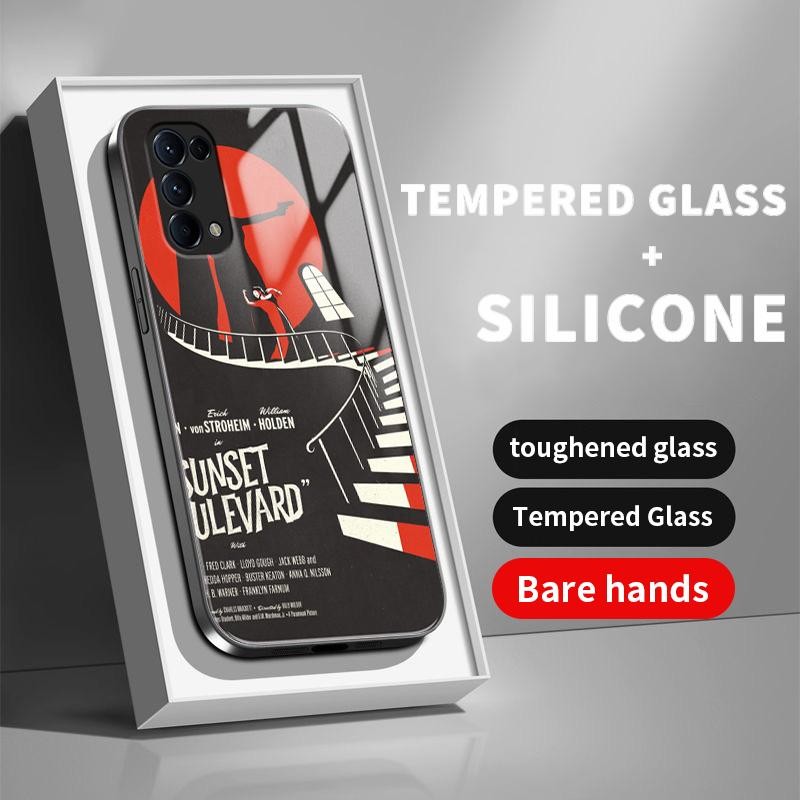 เหมาะสำหรับ OPPO Reno5 4G 5G Reno4 F Lite Reno2 Z Reno3 กรณีโทรศัพท์ป้องกันการตกเคส Fashions Art Pos