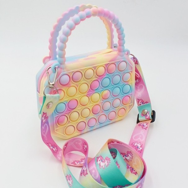 - ✯ราคาสบายกระเป๋า✯ [Mall besty_mart3] Pop it Kids Sling Bag mini rainbow pastel Sling Bag