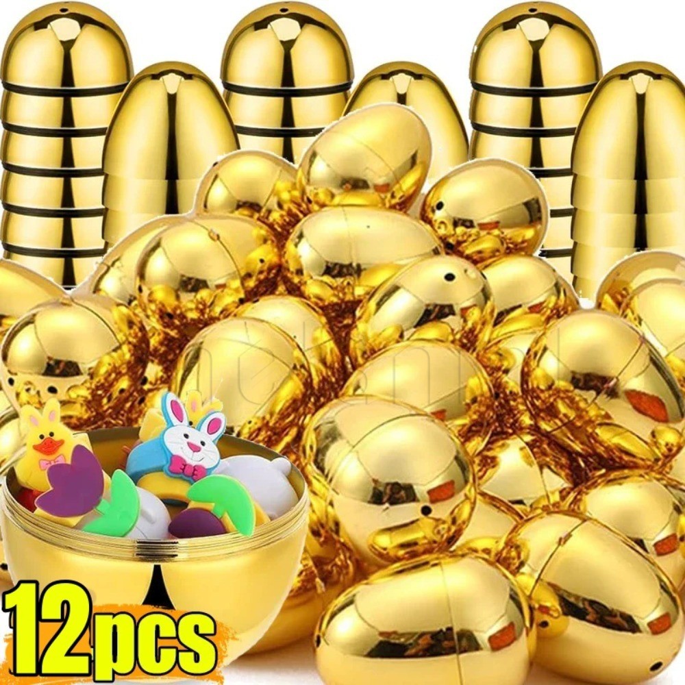ไข่อีสเตอร์เติมสีทอง - Candies กล่องบรรจุภัณฑ์ของขวัญ - ตกแต่งปาร์ตี้เทศกาล - DIY ของเล่นเด็กสร้างสรรค์ - รางวัลเซอร์ไพรส์เกม Eggshell Prop