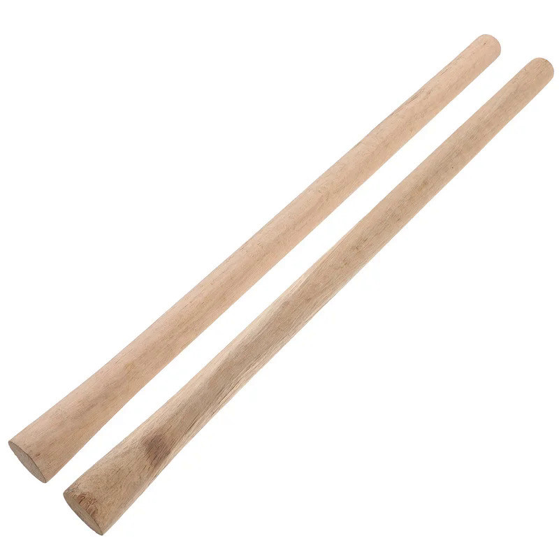 2 Pcs Outdoor Broom Solid Wood Handle Hoe Replacement Grip Wooden Handles Tool Garden Hoe Sled Long 