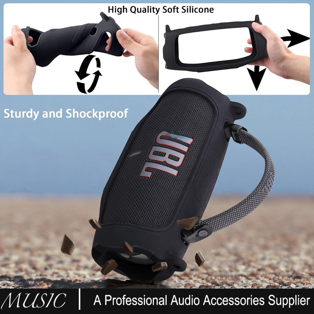 สําหรับ เจบีแอล ค่าใช้จ่าย 6 ลําโพงบลูทูธกันน้ําเคสคลุมซิลิโคน,เคสเดินทางซิลิโคนแบบพกพาพร้อมคาราบิเนอร์,เคสผิวป้องกัน
