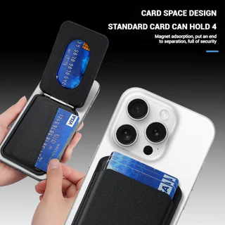Magnetic ที่ใส่บัตร 2 in 1 ที่ใส่บัตร For iPhone ที่วางโทรศัพท์มือถืออเนกประสงค์ พกพาสะดวก จอแนวตั้งและแนวนอน มั่นคง