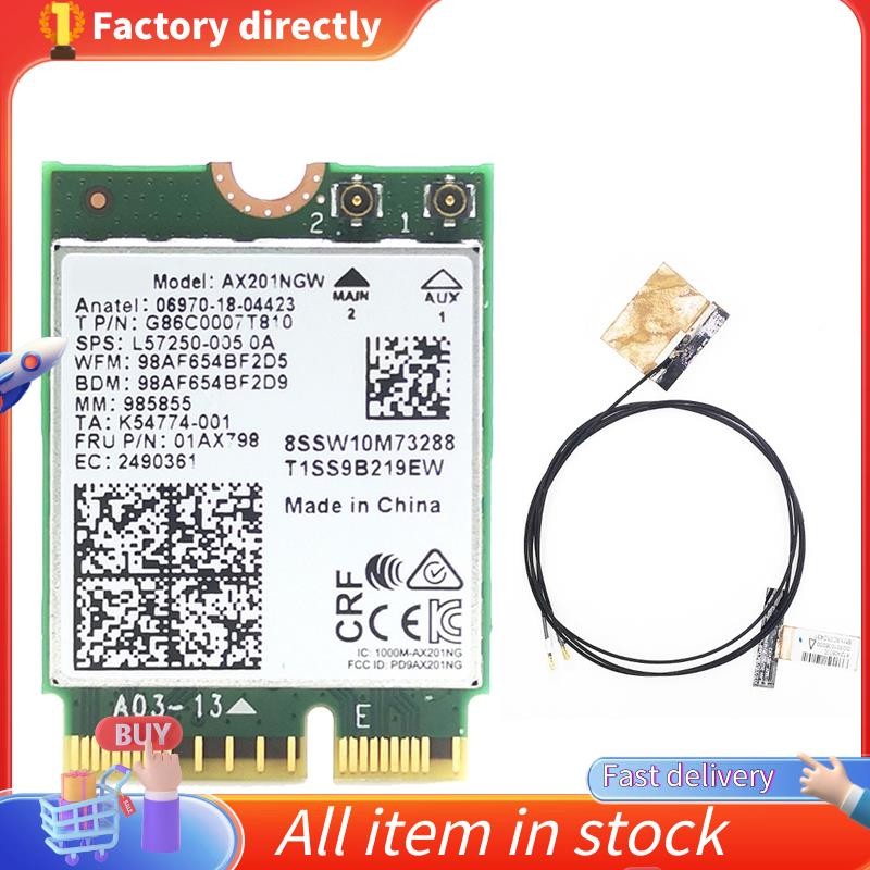 AX201 AX201NGW การ์ด WiFi พร้อมเสาอากาศ 2X M.2 CNVio2 2.4 Ghz/5Ghz