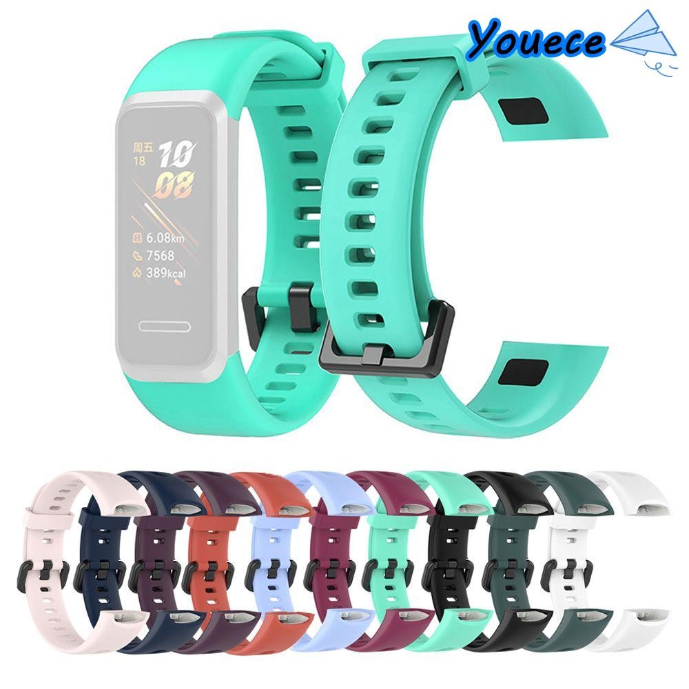 YOUECE สายซิลิโคนสมาร์ทนาฬิกาอุปกรณ์เสริมสายรัดข้อมือสําหรับ HUAWEI Band 4 ADS-B29 Honor Band 5i ADS