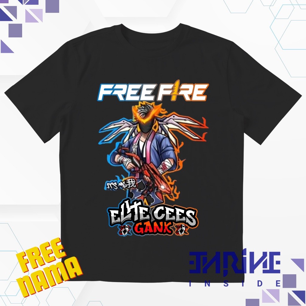 【พร้อมส่ง】ฟรี Name Free Fire Elite Cees Gank SG 2 One Puch Man เสื้อยืดเด็ก / FF SG Rapper เสื้อผ้าเด็กชื่อฟรี 100-150cm