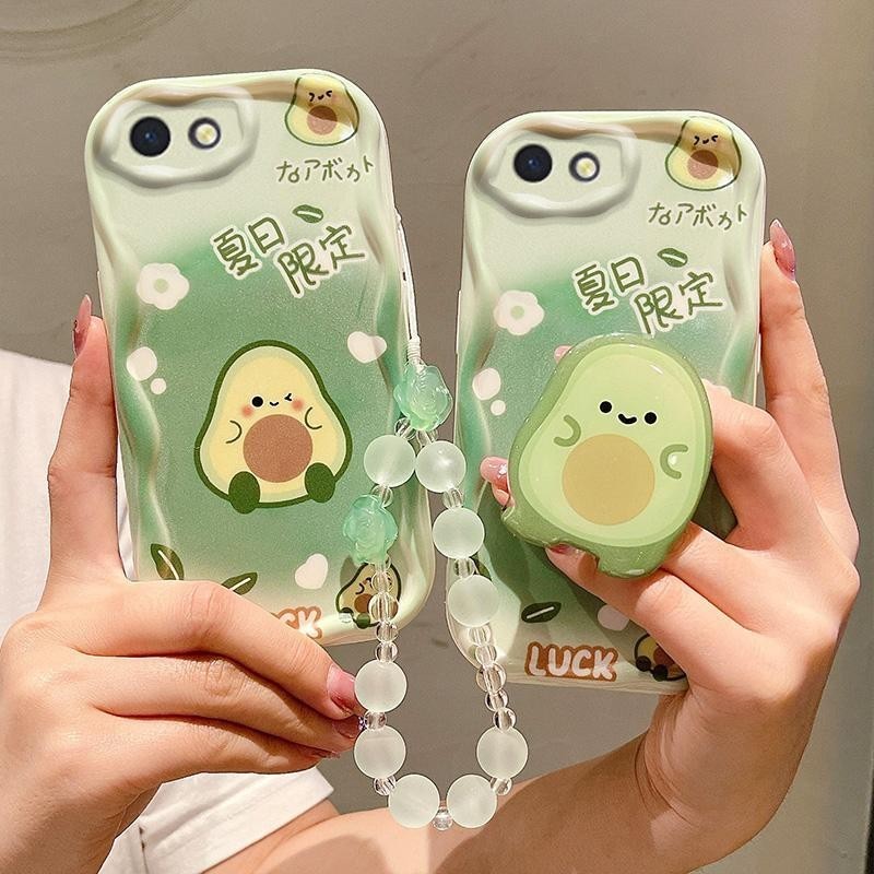 เคสนิ่มซิลิโคน เคสเคลือบการ์ตูน สายคล้องมือ โทรศัพท์มือถือ เคสกราฟฟิตี เคสป้องกันป้องกันการหล่น เหมา