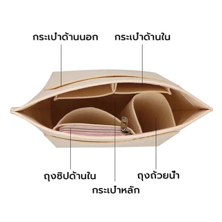 กระเป๋าจัดระเบียบ เครื่องสําอาง กระเป๋าด้านในสักหลาด แบบพกพา สำหรับกระเป๋านุ่มนิ่ม ปรับปรุงพื้นที่
