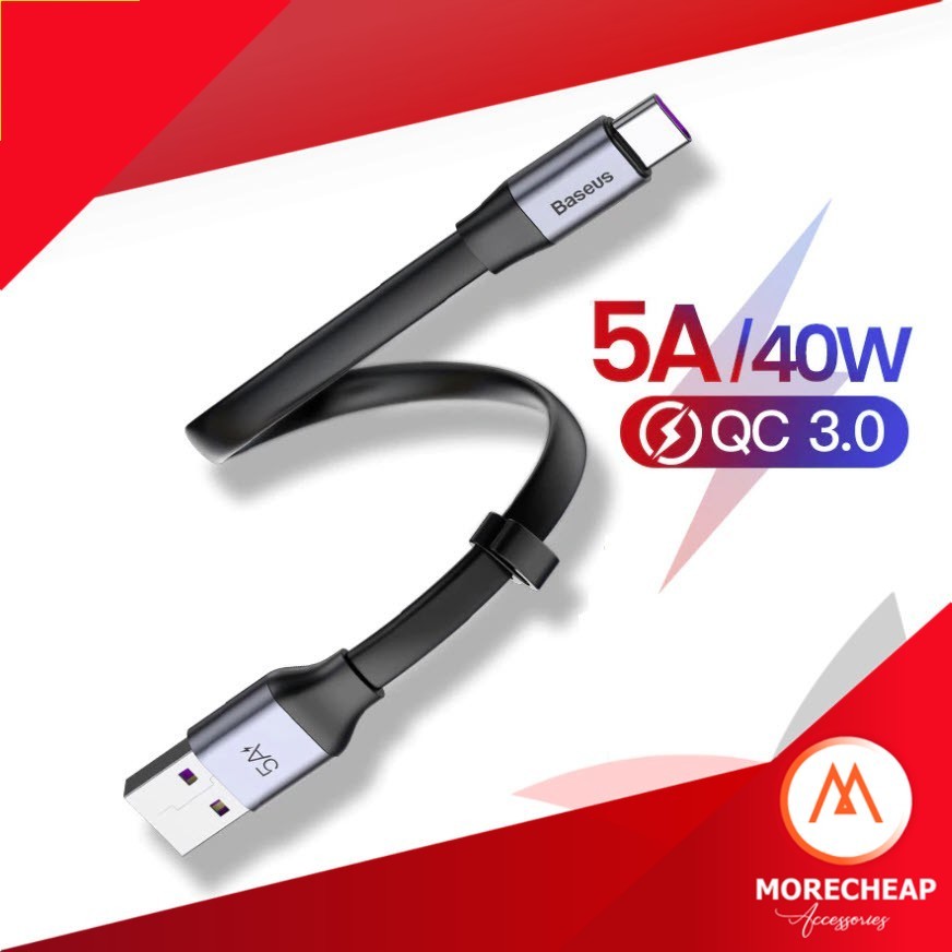 🔥ถูก/แท้🔥Baseus สายชาร์จ Huawei 40W Type C รองรับ SuperCharge 5A QC3.0 สายชาร์จสั้น 23 เซ็น