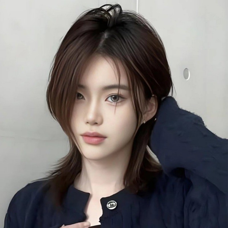 Handsome Micro-bangs Full head Wig Headpiece Long Straight Wig Synthetic Hair Extensions