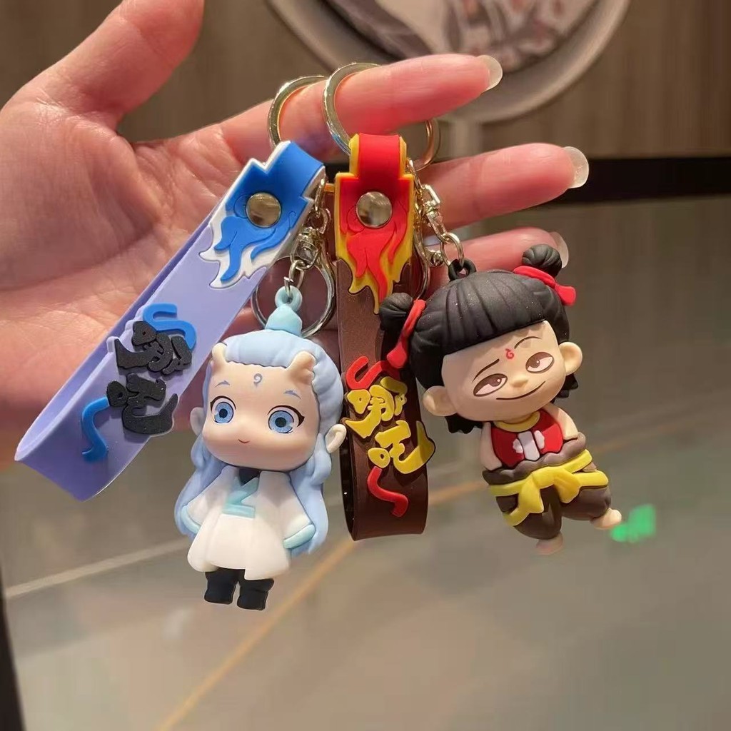 2.JG2025新款立体哪吒公仔钥匙扣周边哪吒敖丙精致学生书包包礼品挂件2025 New 3D Nezha Doll Keychain20250505
