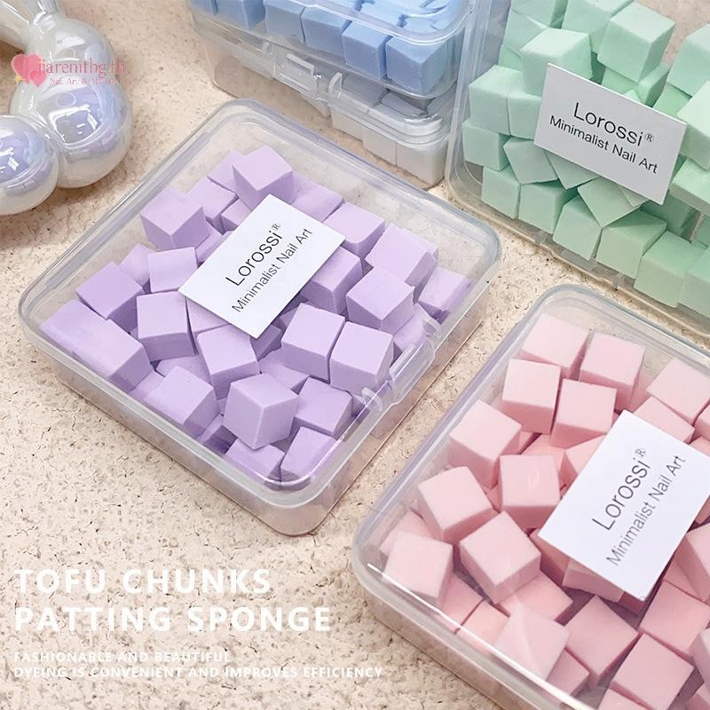 เรนบีจี 50ชิ้นสแควร์เล็บฟองน้ําพัฟเล็บศิลปะเจลโปแลนด์เครื่องมือแต่งหน้าเครื่องสําอางเล็บบัฟเฟอร์บล็อกสําหรับอุปกรณ์ทําเล็บ ไทย