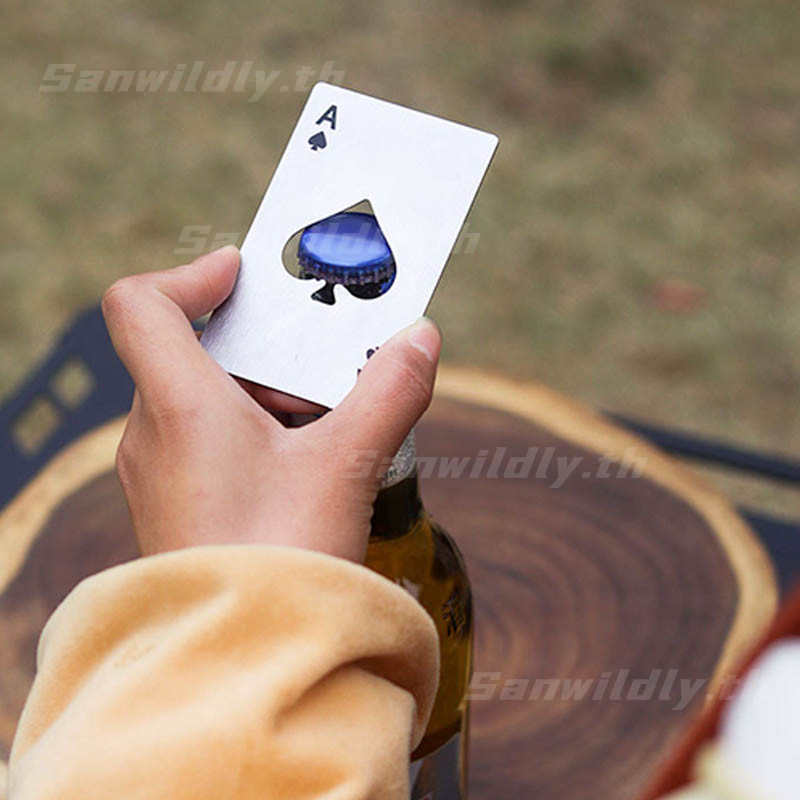 💕SW💕การ์ดไพ่ ที่เปิดขวดสแตนเลส ไม่เป็นสนิม พกพาสะดวก สไตล์สร้างสรรค์ ใส่กระเป๋าเงินได้ แข็งแรง ทนทาน ขนาดบัตรเครดิต ถูกส - รูปที่ 7