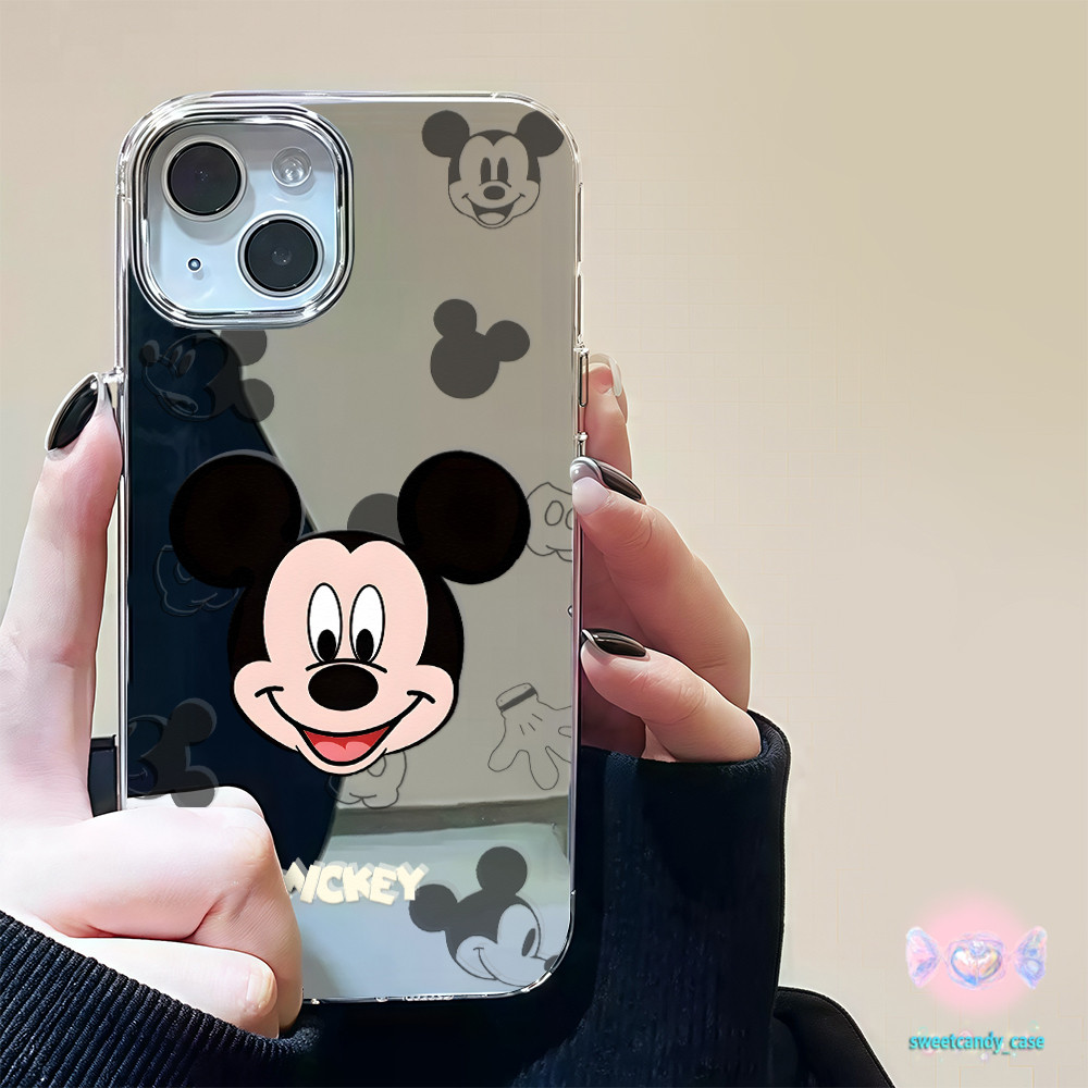 👑จัดส่งในพื้นที่👑เคสแบบกระจกมิเรอร์ ตัวการ์ตูน เมาส์น่ารักเมาส์การ์ตูน สําหรับIPhone16 15 14 13 7 8plus Pro Promax XR XS