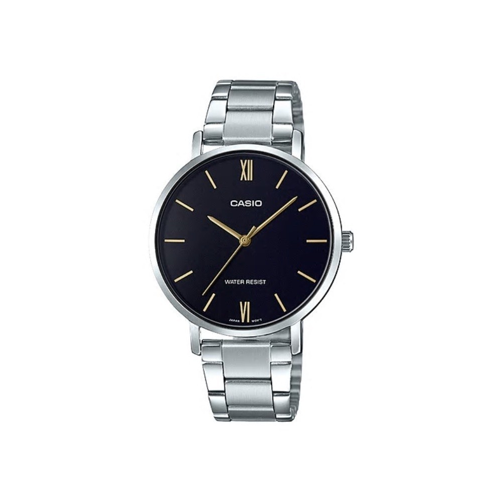 CASIO นาฬิกาข้อมือ CASIO รุ่น LTP-VT01D-1BUDF วัสดุสเตนเลสสตีล สีดำ