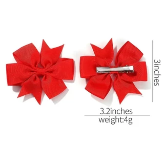2 ชิ้น/เซ็ต Solid Grosgrain ริบบิ้นผม Bows พร้อมคลิปสําหรับสาวโบว์ขนาดเล็ก Hairpins เด็ก Handmade Hairgrips อุปกรณ์เสริมผม