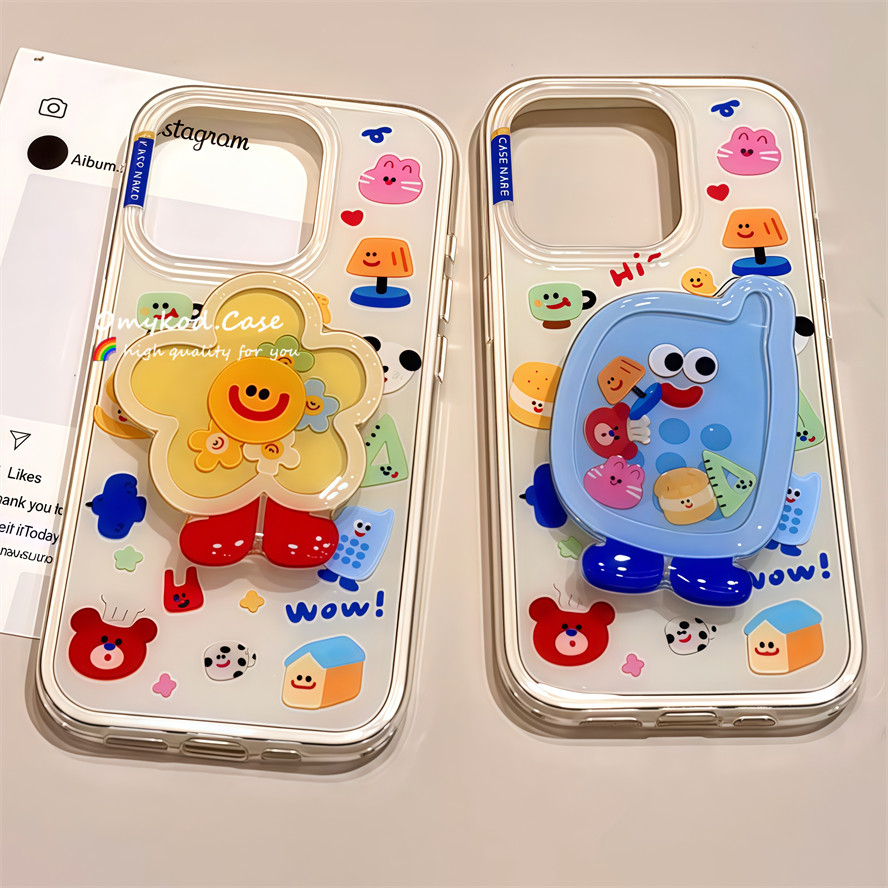 OPPO ดอกไม้น่ารัก Monster Shake ขาตั้งโทรศัพท์ปลอกสําหรับ OPPO A57 A95 A93 A3X A3Pro A16 A15 A38 A60