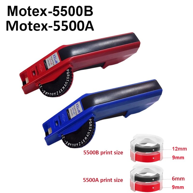 Motex E-5500 เครื่องพิมพ์ฉลากด้วยตนเองสําหรับ 6/9/12 มม.3D เทปนูนสําหรับ Dymo Organizer Xpress 1610 Motex Labeller