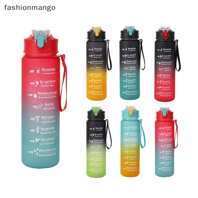 [fashionmango] 800ml ขวดกีฬาพร้อมขนาดเวลา BPA ฟรีสีไล่ระดับสีกลางแจ้งขวดน้ํากีฬาแบบพกพาความจุขนาดใหญ่แก้วฟางยิมสต็อกใหม่