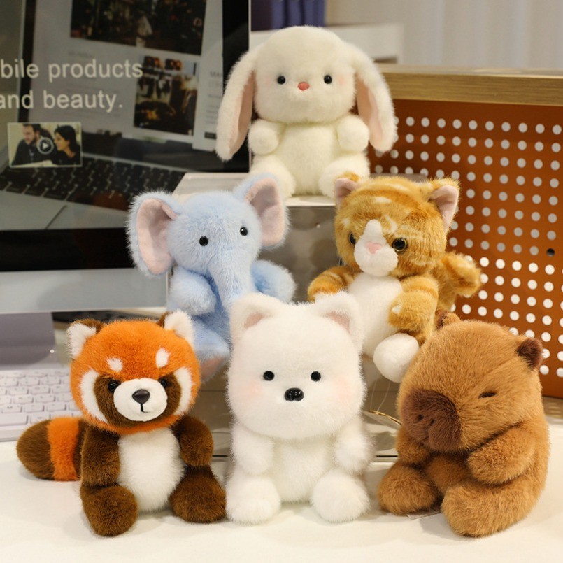13 ซม.ตุ๊กตาของเล่น Capybara ช้างแพนด้าแมวกระต่ายเต่า Scottie ตุ๊กตาของเล่นตุ๊กตาวันเกิดวาเลนไทน์ของขวัญคริสต์มาส