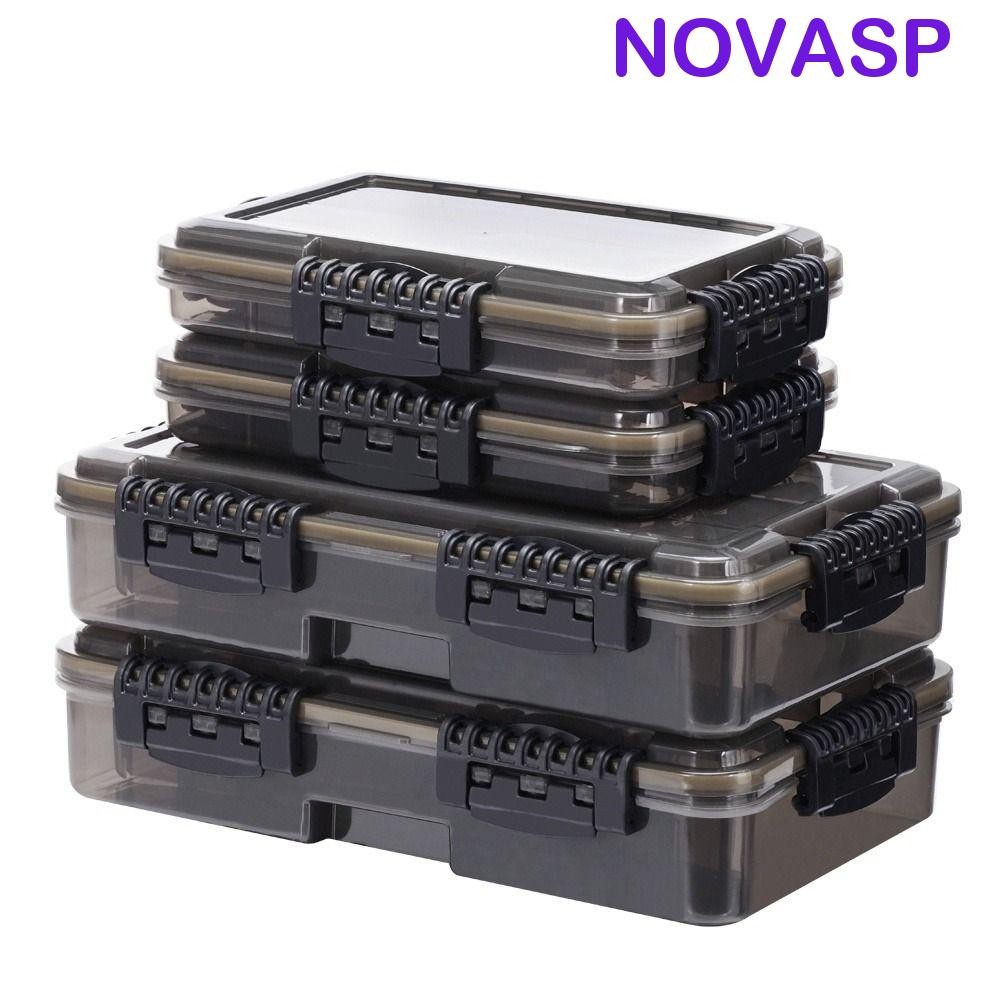 กล่องอุปกรณ์ตกปลา NOVASP, กล่องเก็บตกปลากันน้ําความจุขนาดใหญ่, อุปกรณ์ตกปลาหนาที่ถอดออกได้ S/M/L กล่องอุปกรณ์ตกปลาเหยื่อปลอม