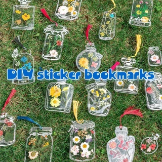 สินค้ามีคุณภาพ ที่คั่นหนังสือ 20ชิ้น แบบใส ลายดอกไม้แห้ง DIY แฮนด์เมด bookmark