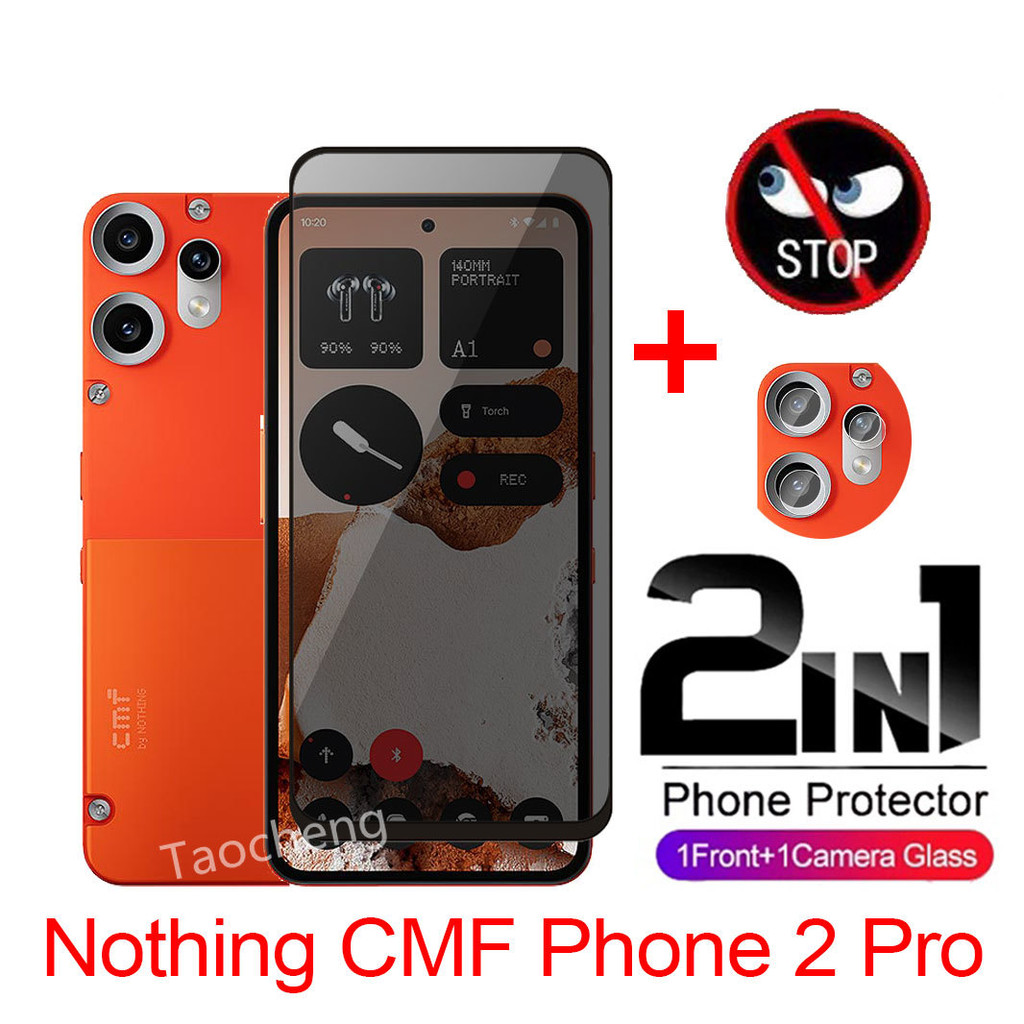 2 in 1 Privacy Screen Film สําหรับ Nothing CMF โทรศัพท์ 2 Pro 2Pro CMFPhone2Pro 5G 2025 Full Cover กาวส่วนตัวกระจกนิรภัยป้องกัน Anti Peeping เลนส์ Protector กระจก Came