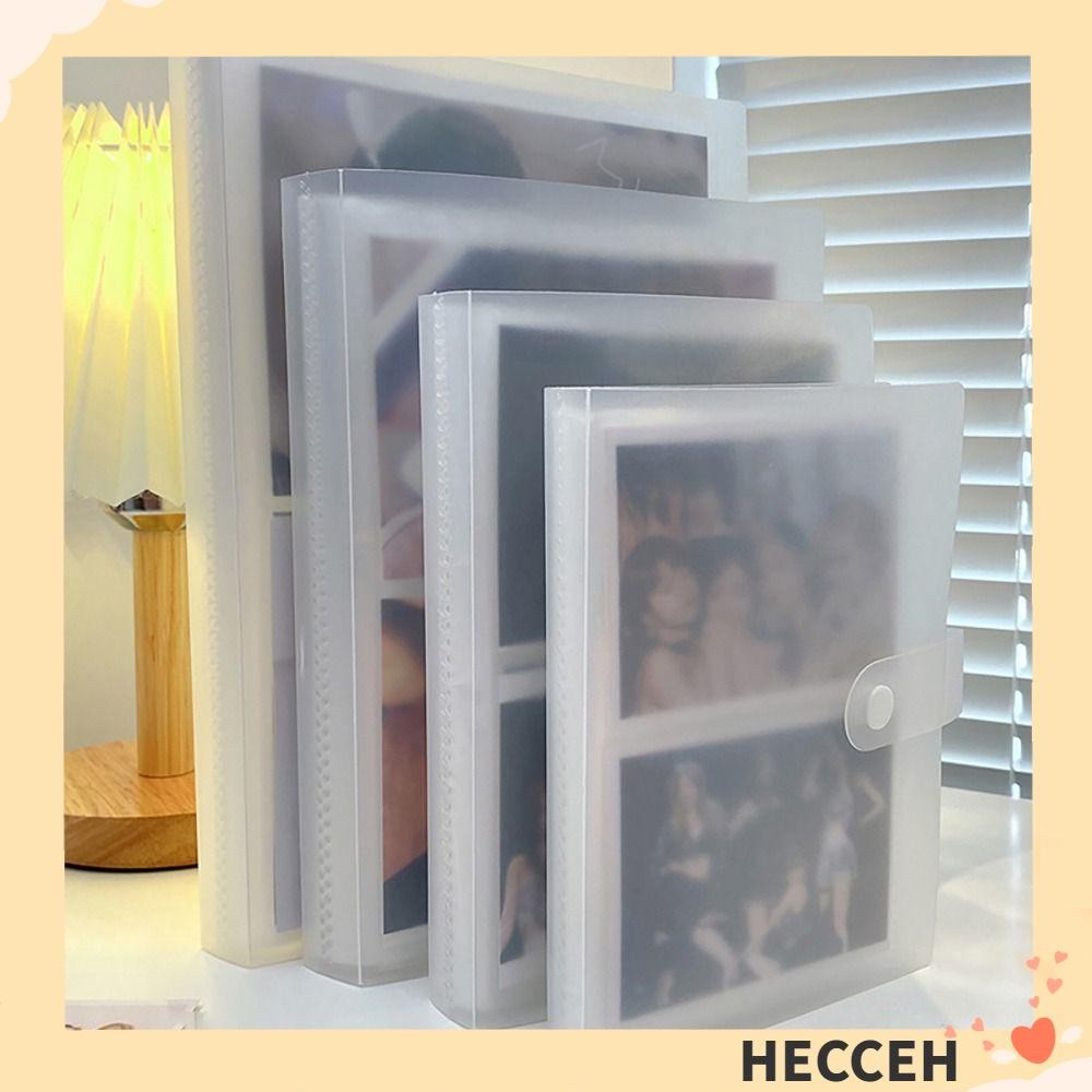 HECCEH 1 ชิ้น Picture Card Holder, PVC 80/160 ช่องอัลบั้มภาพ,โปร่งใสรวบรวมหนังสือ 3/4/5/6/7 นิ้ว Photocard Holder Idol Star