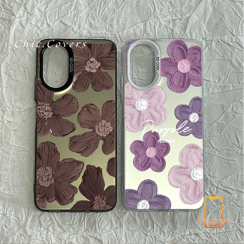 สำหรับ OPPO A18 A38 A15 A15s A60 A35 A17 A17K A79 5Gดอกไม้สีน้ำตาลขนาดเล็ก OPPOA57(4G) A77 A77S(4G)