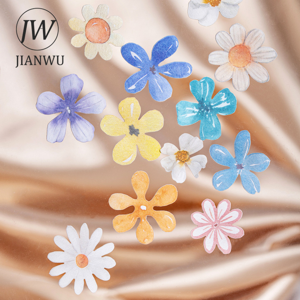 JIANWU Kalidpscope Notebook Series Vintage ดอกไม้ภูมิทัศน์วัสดุ Collage PET สติกเกอร์ Creative DIY Journal เครื่องเขียน