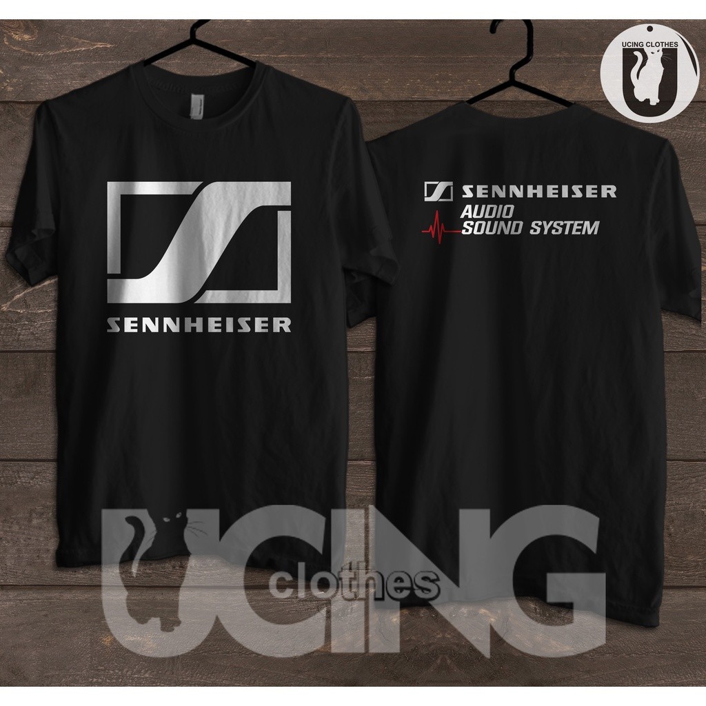 SENNHEISER DB Operator Sound System โลโก้ผู้ชายผ้าฝ้ายพิมพ์ลูกเรือคอเสื้อยืด