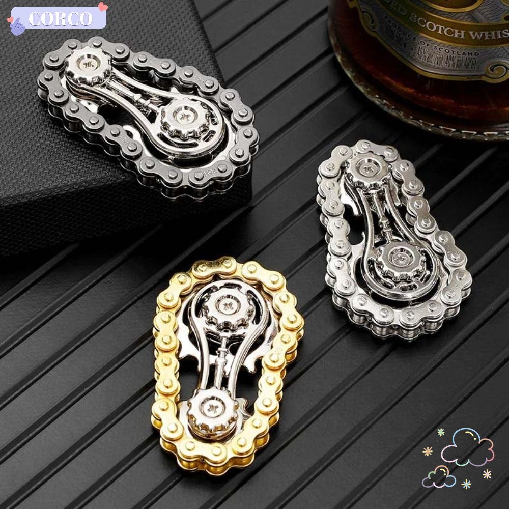 CORCO Sprocket Fidget Spinner, EDC Spinner Antistress ความวิตกกังวล Flywheel ปลายนิ้ว Gyro,สไตล์แปลกโลหะจักรยานทนทาน Fidget ของเล่นผู้ใหญ่