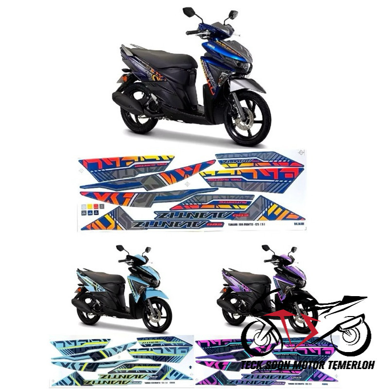(STRIPE) AVANTIZ BODY COVER STICKER STRIPE COVER SET AVANTIZ 2024 (5) COLOUR BLUE PURPLE EGO AVANTIZ