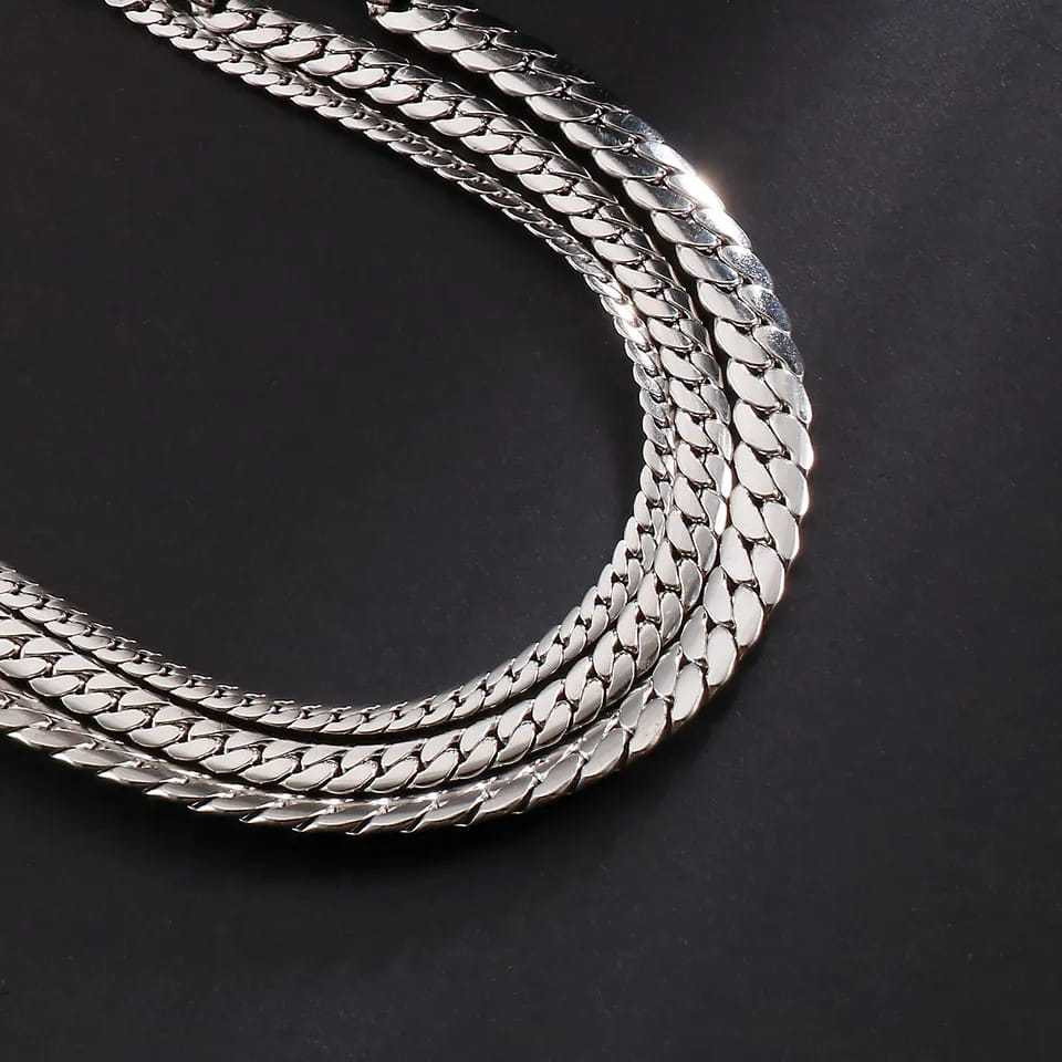 TITANIUM CHAIN NECKLACE FOR MEN, SNAKE SCALE MODEL, ANTI-FADE, NEWEST / TITANIUM CHAIN NECKLACE WITH