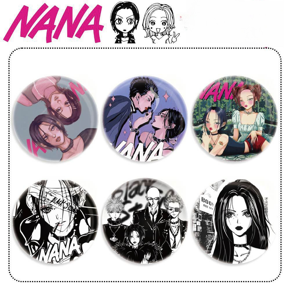 อะนิเมะ Nana Badge สีดําสีขาวมังงะสไตล์เข็มกลัด Ita กระเป๋าเครื่องประดับ Oosaki Nana Komatsu ป้าย