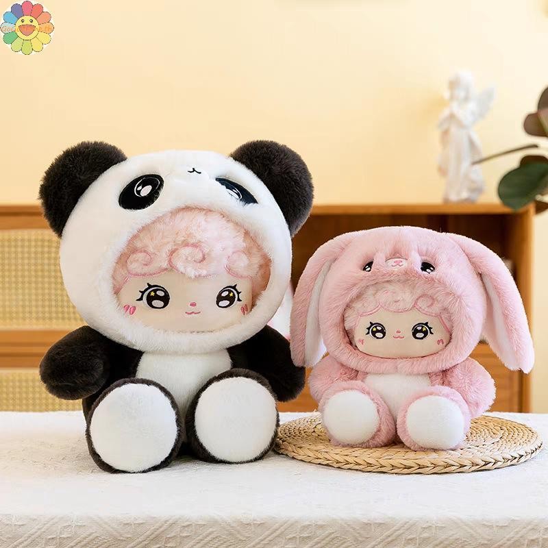 GOGO 1 ชิ้นลูกสุนัขตุ๊กตาสัตว์ตุ๊กตา Plushies กระต่ายไดโนเสาร์ตุ๊กตาเด็กหญิงสีสัน Fluffy Cross Dressing ของเล่นตุ๊กตา TH