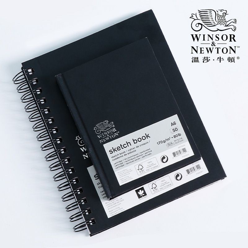 WINSOR & NEWTON สมุดสเก็ตช์ภาพหนา 170g 50 หน้า a4/a5 Lint-Free ภาพวาดนักเรียนทุ่มเท Sketch ดินสอทาสีมือสมุดบันทึกโดยเฉพาะ