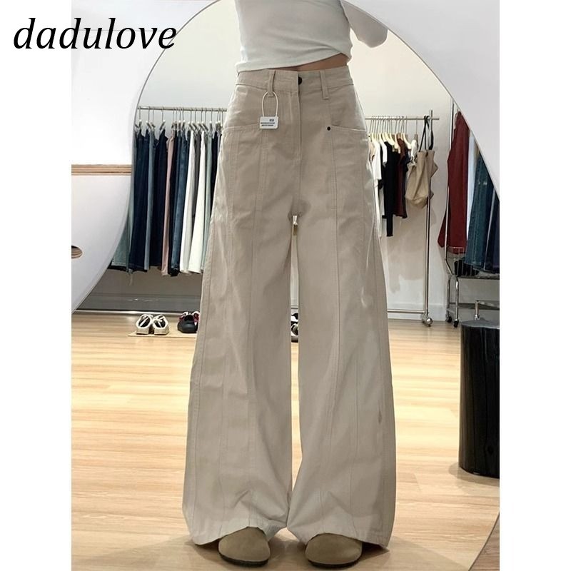 DaDulove New American Style Ins High Street Hip Hop Jeans Niche High Waist Loose Wide Leg Pants plus Size Trousers