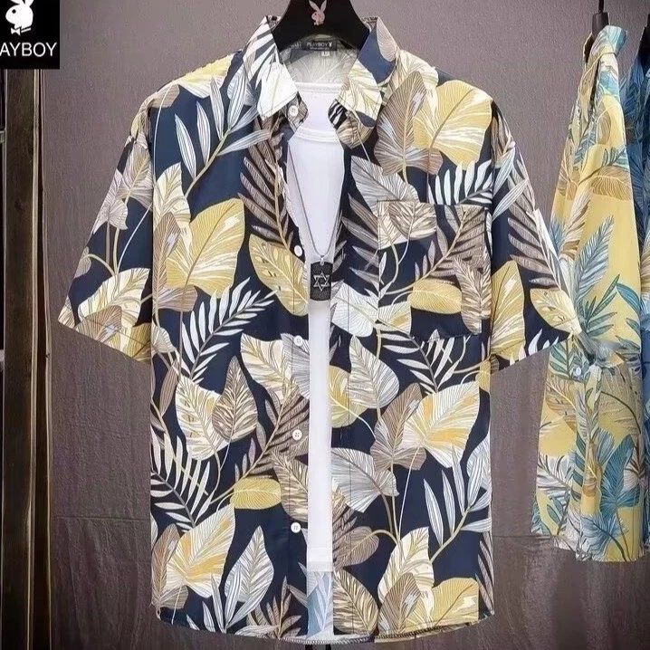 Hawaii Shirt เชิ้ตลายดอก แขนสั้น ทรงหลวม สไตล์เรโทร thumbnail 6