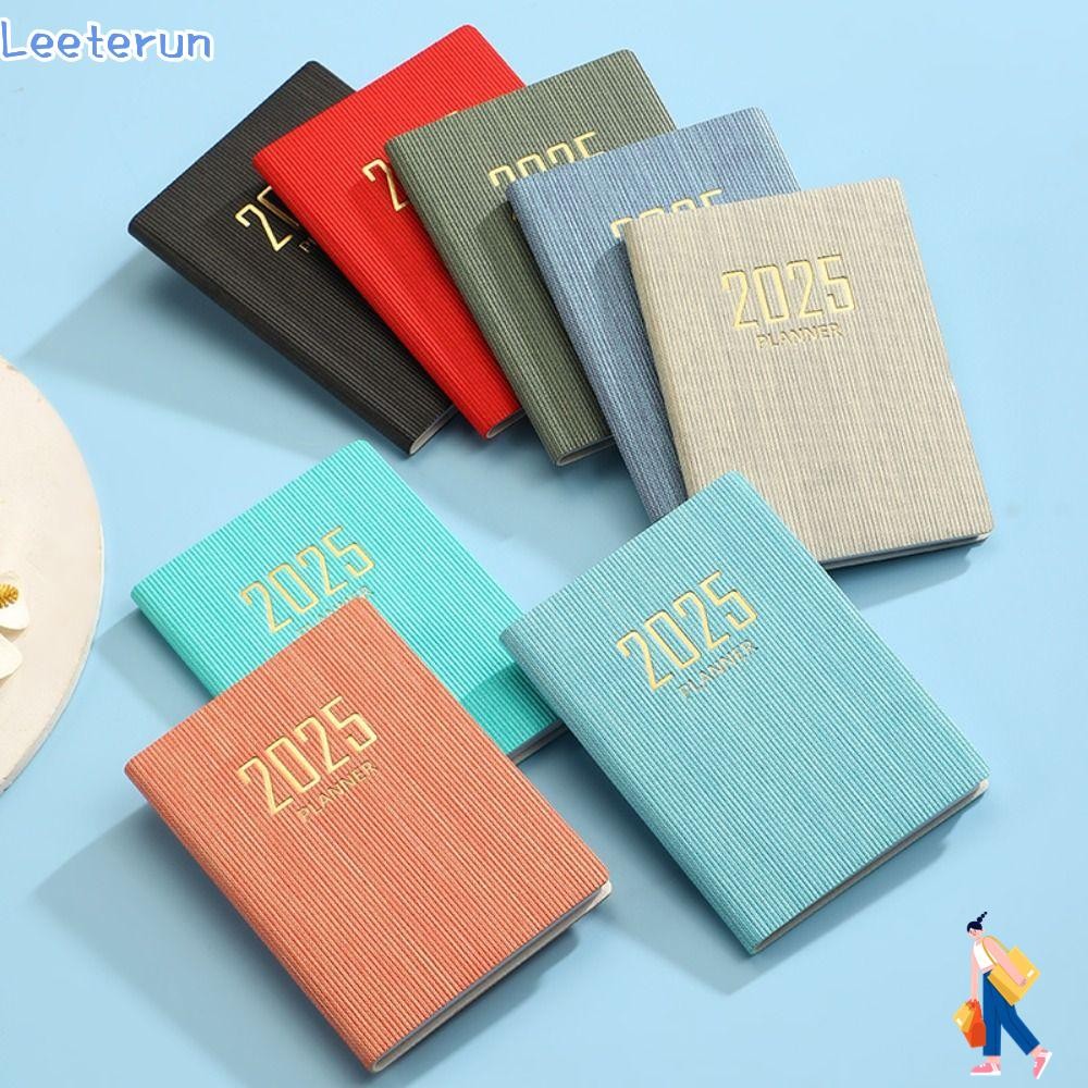 Leeterun Diary Weekly Planner พร้อมปฏิทิน A7 2025 Agenda Book, Mini Pocket To Do List English Notepad School Office
