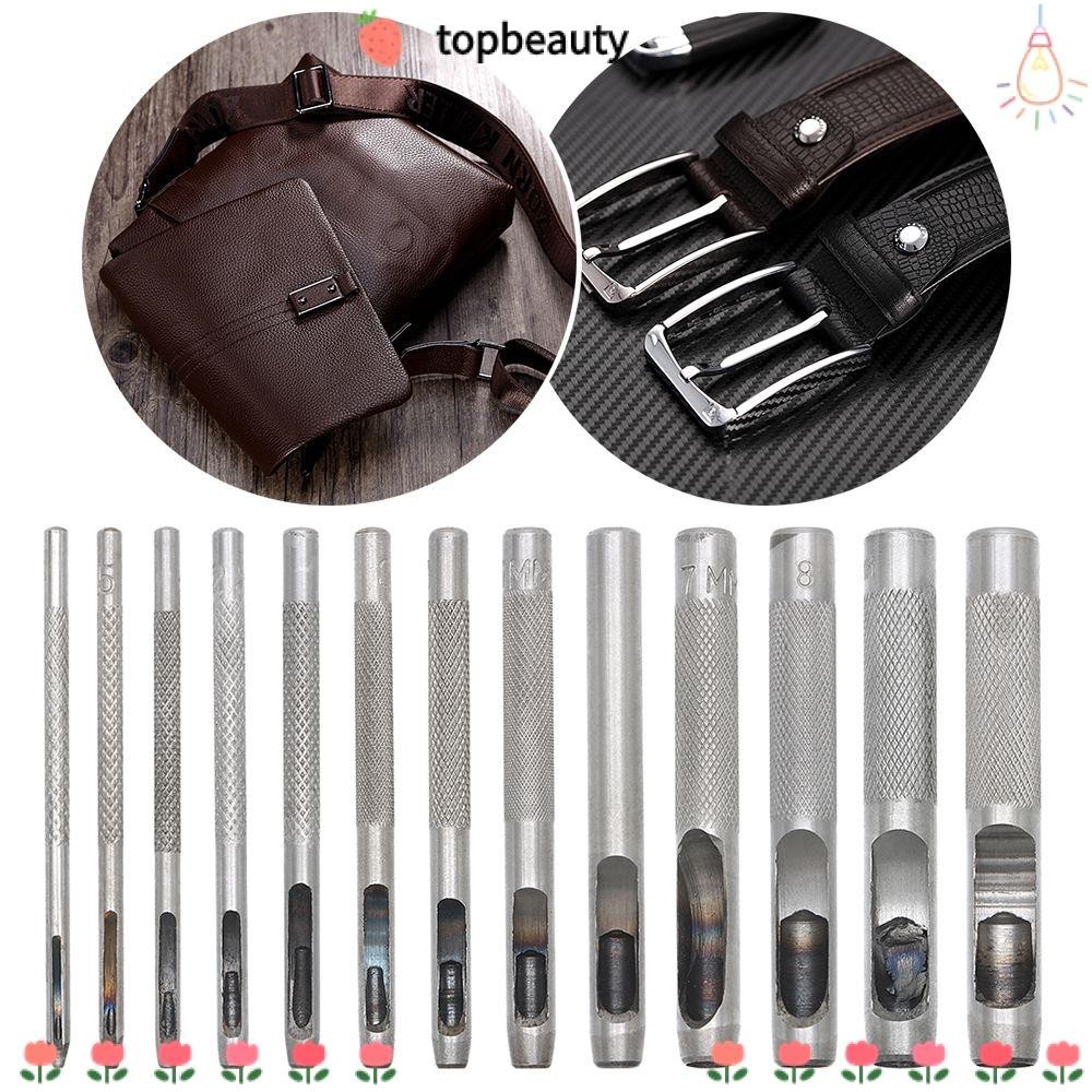 Topbeauty เข็มขัดเจาะรูเจาะอัตโนมัติ 1-10MM Puncher อุปกรณ์เย็บผ้าสกรูเหล็กคาร์บอน