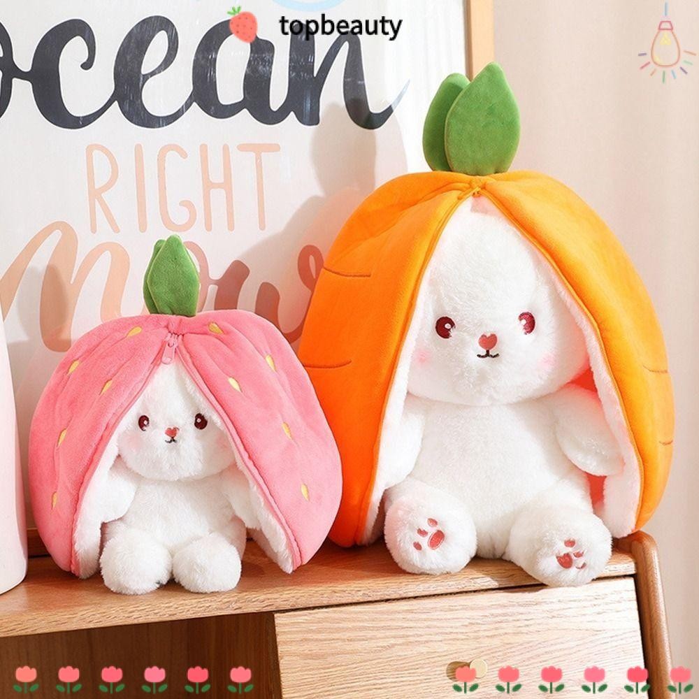Topbeauty แครอทตุ๊กตากระต่าย,ตุ๊กตา 18/25/35 ซม.ของเล่นตุ๊กตากระต่าย,น่ารักตุ๊กตาของขวัญวันเกิดตลกซ่อนสตรอเบอร์รี่กระเป๋าตุ๊กตาสาว