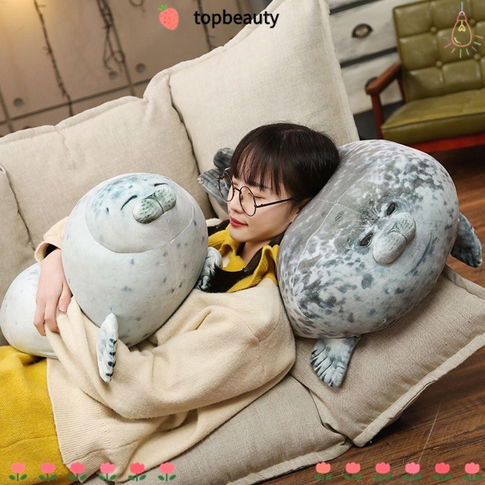 Topbeauty Blob Seal Pillow, Soft Large Seal Plush Toys,อินเทรนด์อ้วน PP Cotton ตุ๊กตาสัตว์น่ารักของเล่นเด็ก