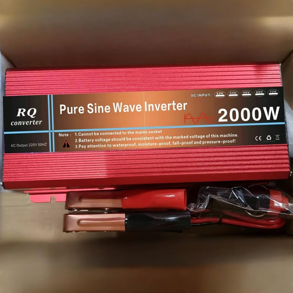 RQ2000W อินเวอร์เตอร์ แปลงไฟรถยนต์ 12v to 220 อินเวอร์เตอร์ 12v to 220v ตัวแปลงไฟรถเป็นไฟบ้าน12V 24