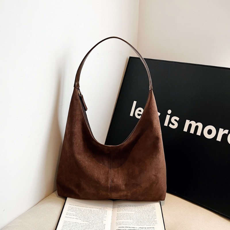 IELGY Tote Bagฤดูใบไม้ร่วงฤดูหนาวขนาดใหญ่-ความจุRetro Frosted Underarm Bagแฟชั่นCommuter All- - รูปที่ 4