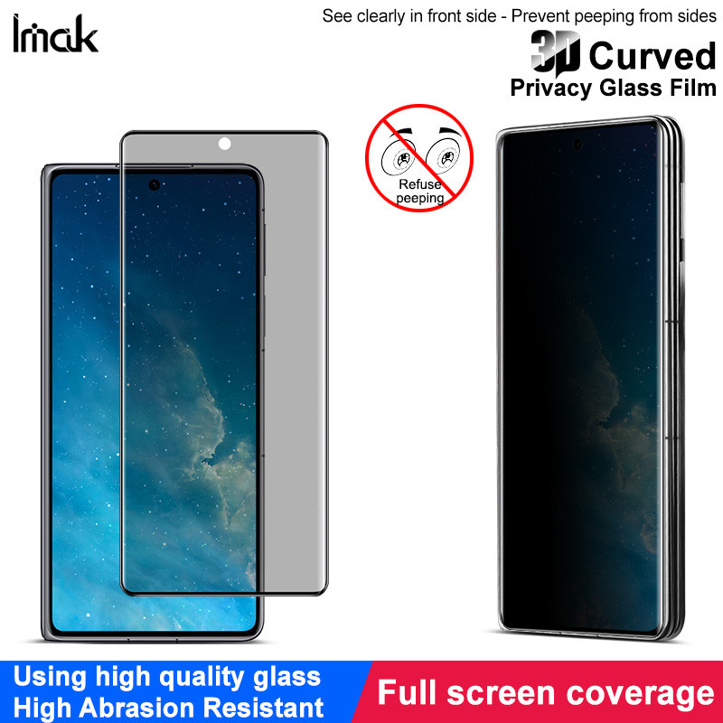 Imak for Huawei Mate X6 5G ICL-AL10 ความเป็นส่วนตัวกระจกนิรภัย 3D โค้งคลุมทั้งหมด Anti Peeping ฟิล์มกันรอยหน้าจอ