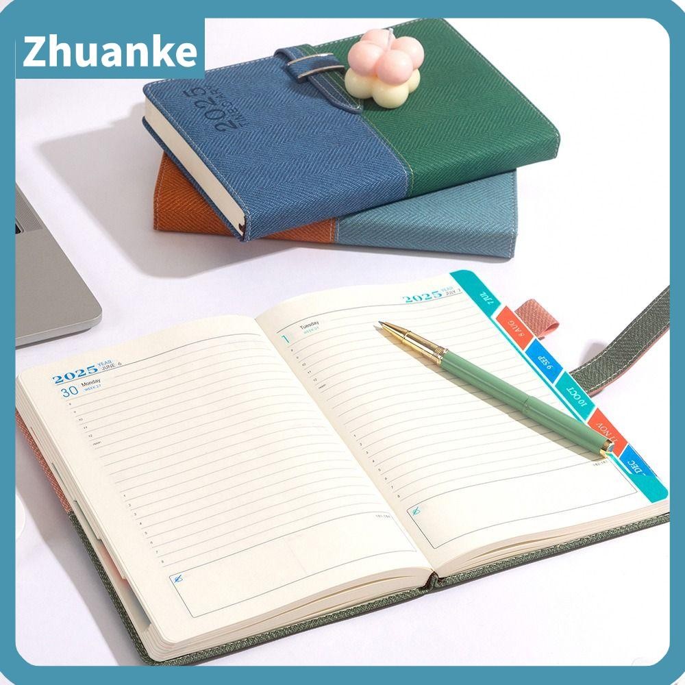 Zhuanke Daily Planner, หนังสือนัดหมายปฏิทินรายวัน, แผนการทํางานประจําวัน, แบบพกพา A5 2025 สมุดไดอารี่ตารางรายวัน